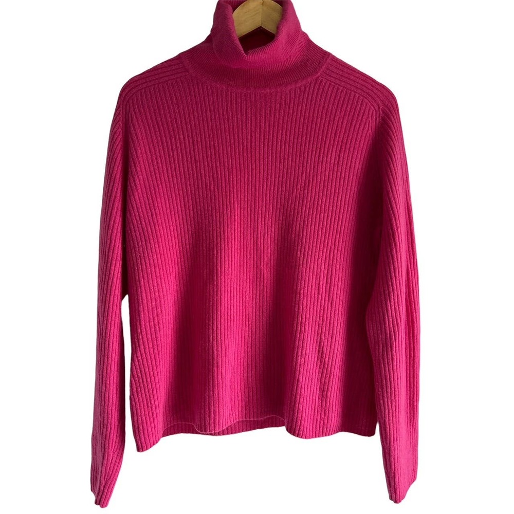 Merona Womens Size XL 100% Cashmere Turtle Neck Sweater Pink